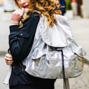 Kaola Kanvas silver large book bag backpack new